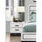 2 Drawer Nightstand - Mirage White Color, Center Glide, Black Hardware, Rubber Wood Crafted 2 Model Style,