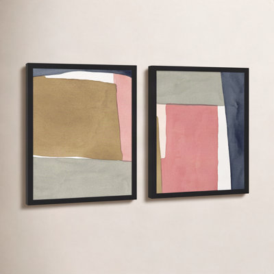 Natual Pink Set Of 2 Print by Julia Balfour