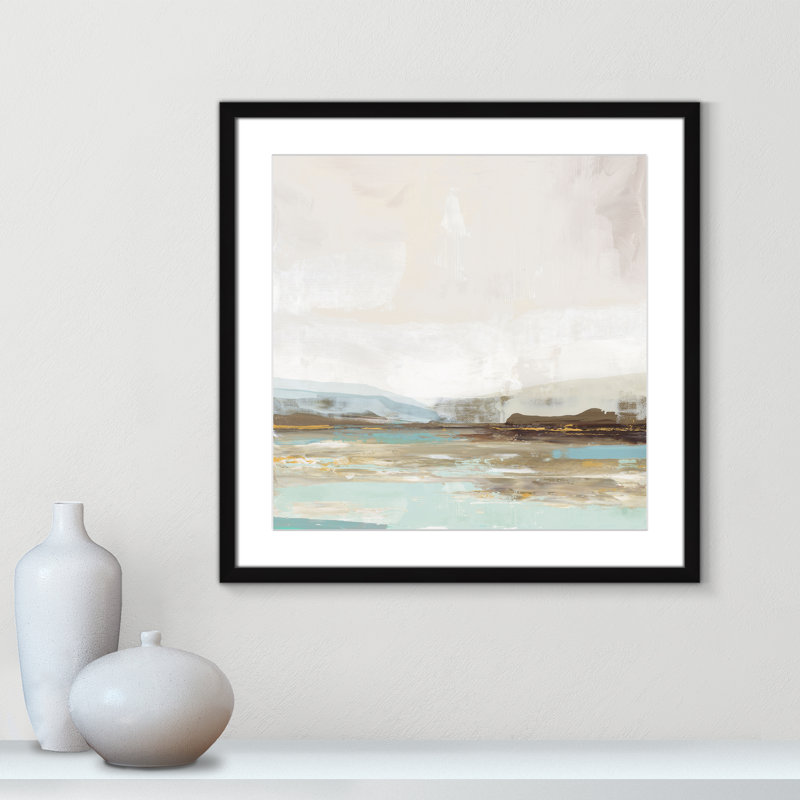 «Vibrance of Blue Print» par Allison Pearce, Papier avec cadre simple noir, Oui, H 23,5 po x l 23,5 po x P 0,75 po