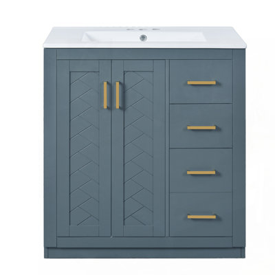 Meuble-lavabo autoportant de haute qualité avec rangement abondant et fabrication durable