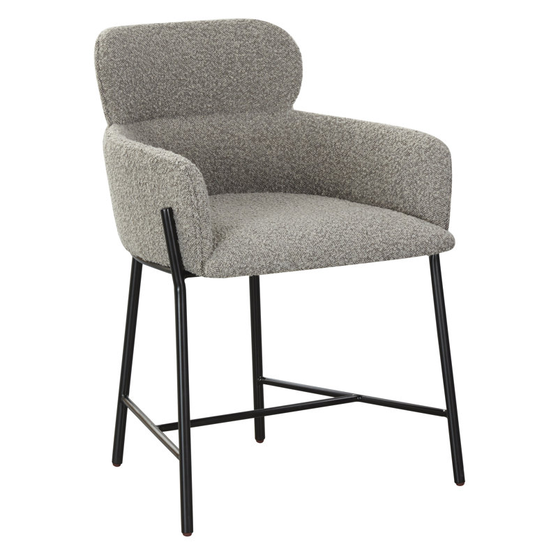 Tighe 19.3'' H Upholstered Armchair, Light Gray, Black