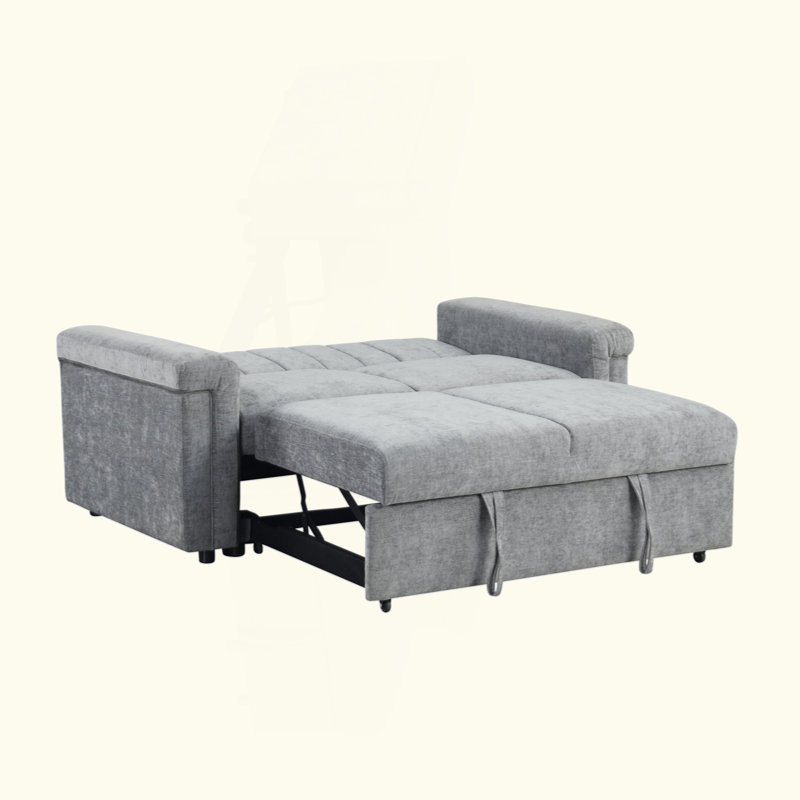Canapé convertible polyvalent, Gris, H 31,55 po x l 63,05 po x P 35,05 po