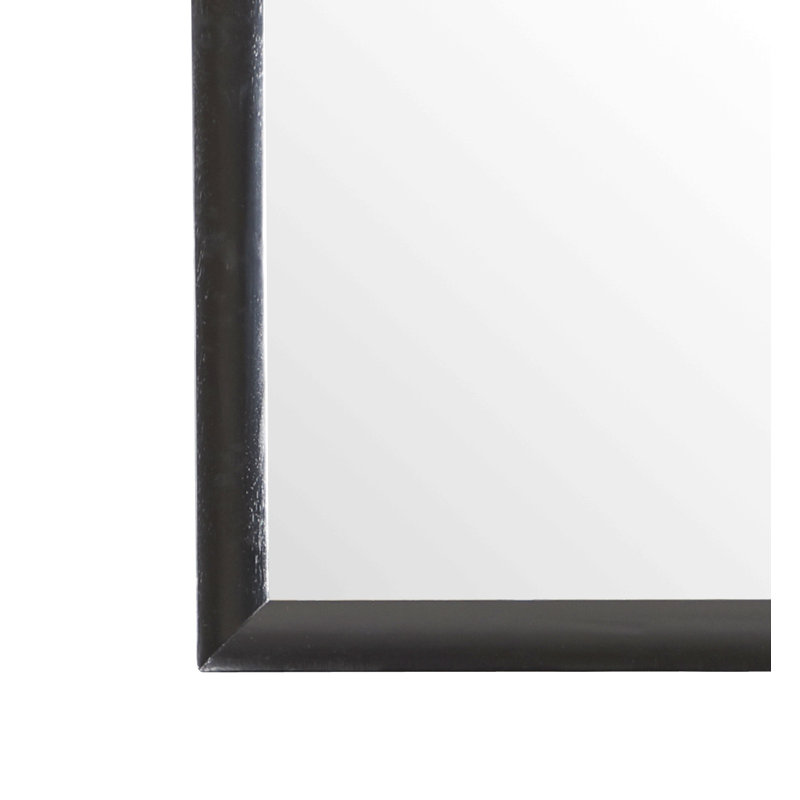 Miroir de salle de bain mural, noir, Noir, Rectangulaire, 39 po x 35 po