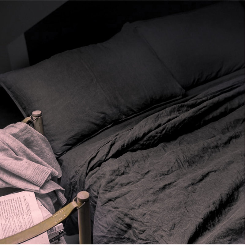 Linen Duvet Cover, California King Duvet Cover + 2 King Pillowcases, Slate