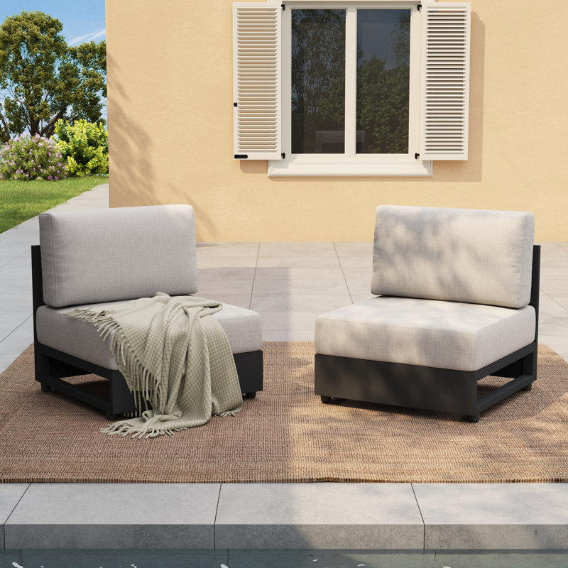 Chaise d'extérieur 2 pièces avec coussin Zachery