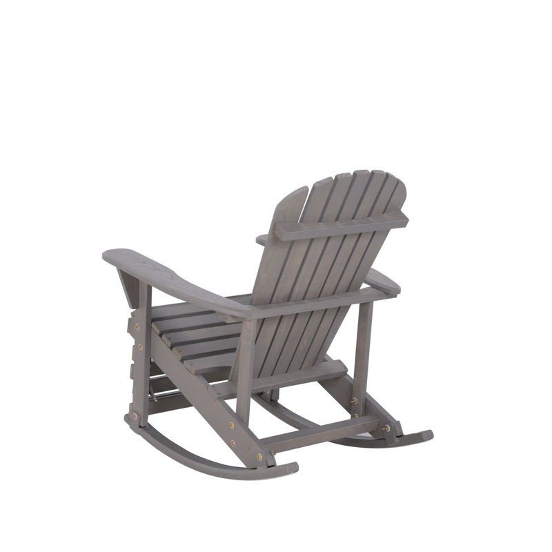 Chaise Adirondack en bois massif Tulare, Gris foncé