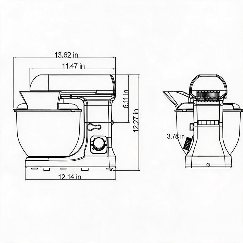 5.3 QT Tilt-Head Stand Mixer, 8-Speed, 500W, Silver