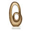 Sculpture abstraite tourbillonnant 4 po sur fond de marbre blanc-1882148096