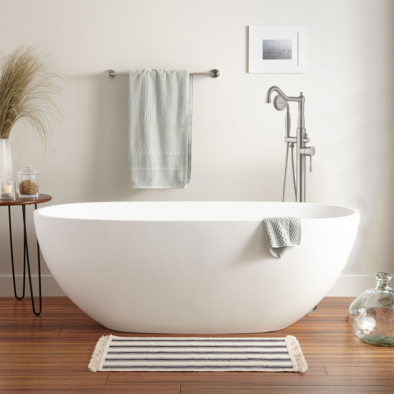 Brushed Nickel Freestanding Tub Faucet with Hand Shower