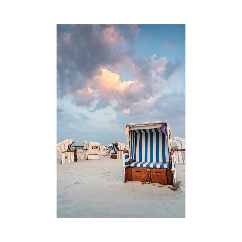 Beach Chairs At The North Sea Coast by Jan Becke - Gallery-Wrapped Canvas Giclée on Canvas, Wrapped Canvas