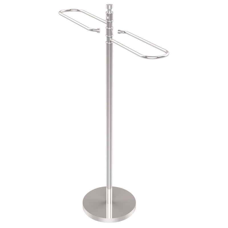 Porte-serviettes sur pied contemporain, Chrome poli