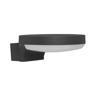 Dark Grey 7cm H Integrated LED Outdoor Armed Sconce