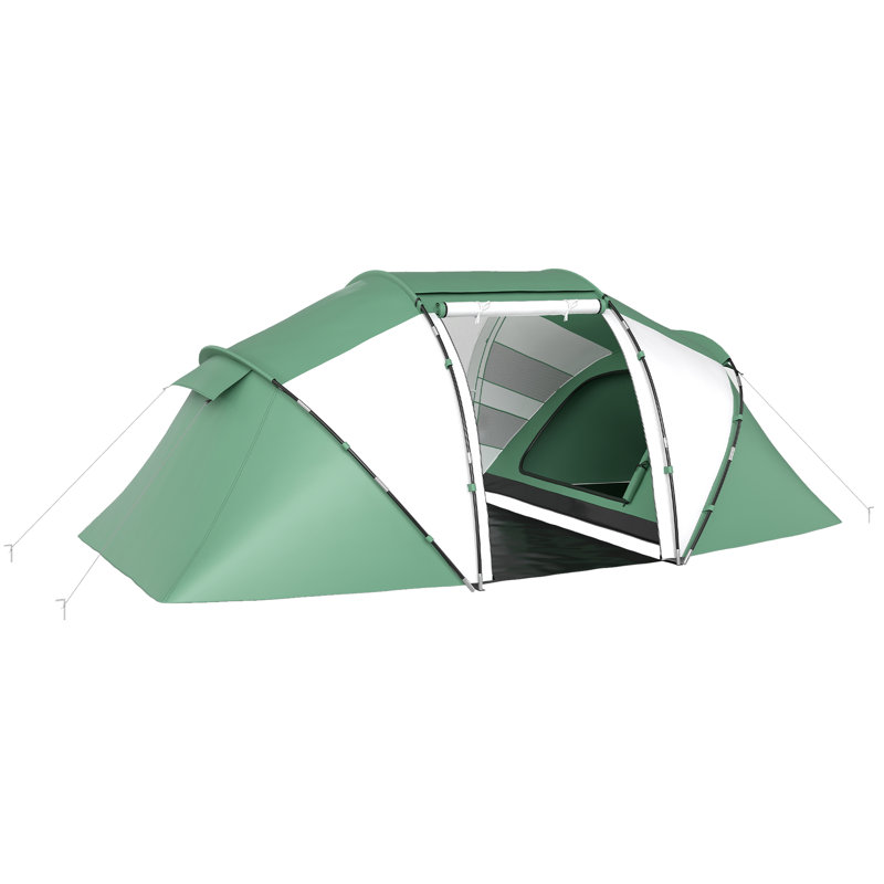 4 Person Tent, Green and White