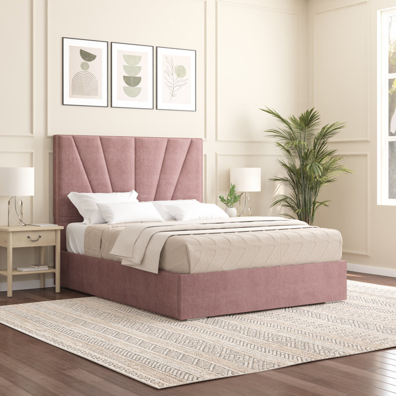 Alahnna Upholstered Bed Frame    , Lilac, Small Double (4')