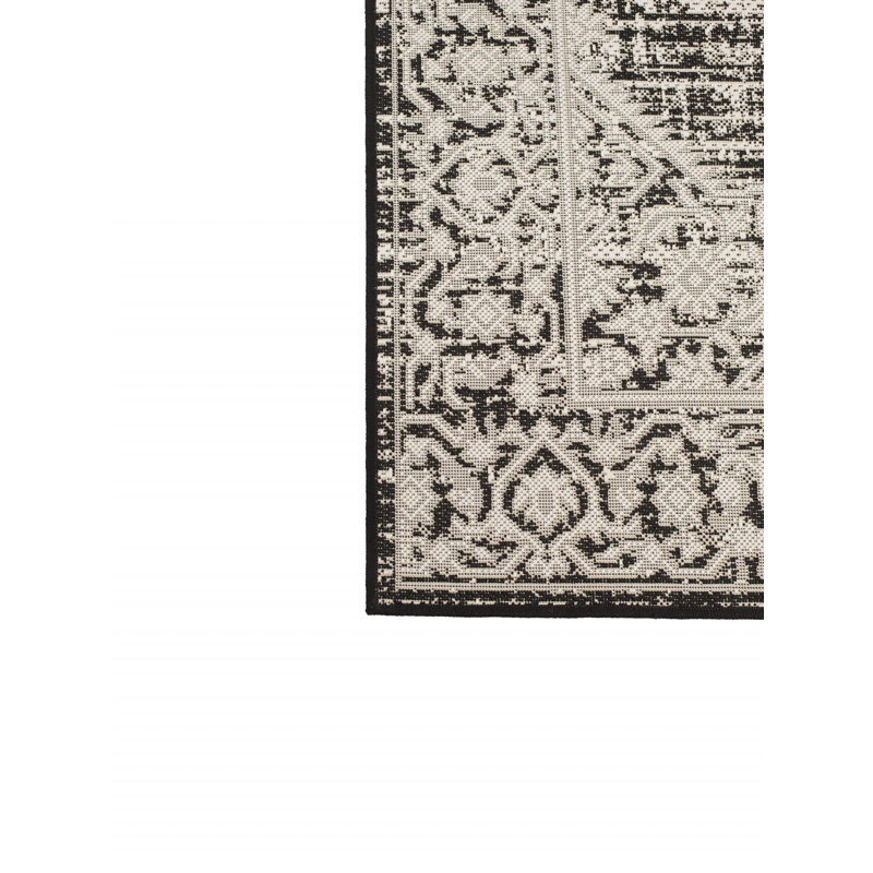 Tapis décoratif d'extérieur noir Furnish My Place, Rectangle 5 pi 3 po x 7 pi 6 po