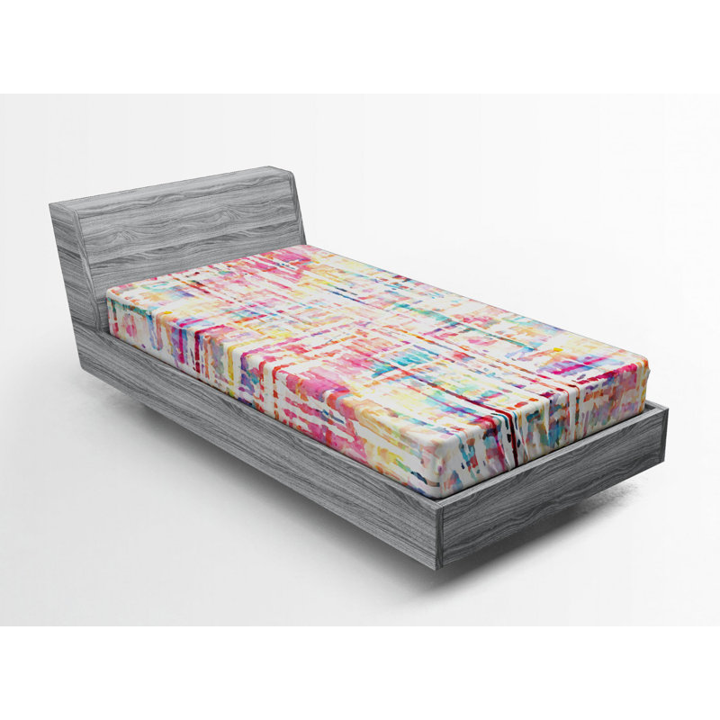 Microfiber Abstract Fitted Sheet, Twin XL Fitted Sheet