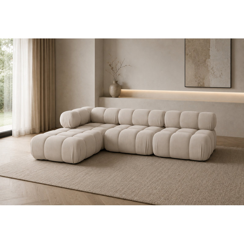 4 Seater Sofa & Chaise, Warm Beige Does Not Apply