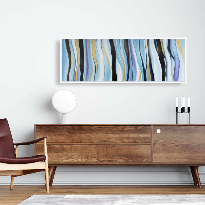Shapes Blue, toile abstraite encadrée - décor d'humeur bleue