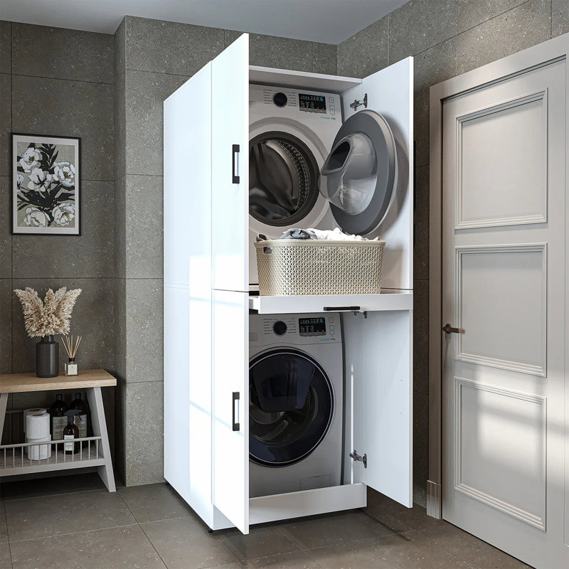 Dora Manufactured Wood Laundry Room Organiser, White