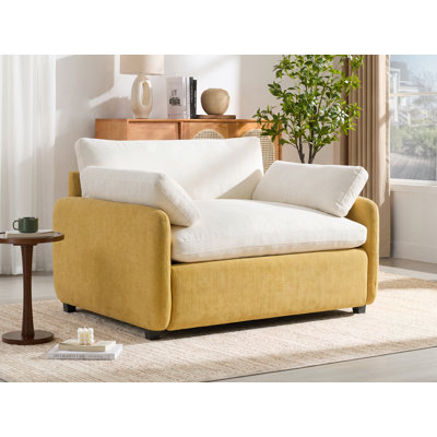 Fauteuil surdimensionné simple en chenille avec coussins