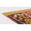 Tapis de zone en laine rouge/jaune 3 pi 5 po x 5 pi one-of-kind à la main noué la Diana