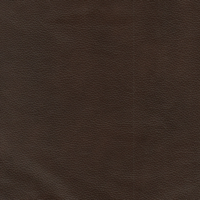 Repose-pieds rembourré Mikyia, Cuir véritable brun foncé