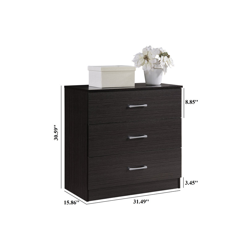 Commode 3 tiroirs Harry, Chocolat