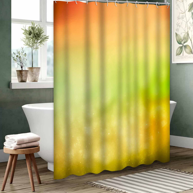 Rideau de douche orange imperméable, rideaux de douche pour la salle de bain avec 12 crochets, L 72 po x l 72 po