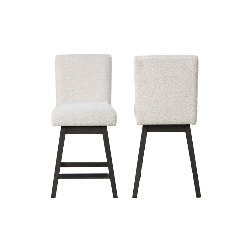 Chaise de comptoir pivotante en bois Pendergrass, Blanc