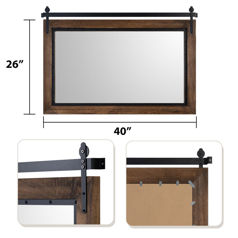Miroir mural de salle de bain Farmhouse, 26 po x 40 po
