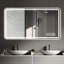 Miroir de salle de bain à DEL pour salle de bain: brouillard, 3 lumières changeantes de couleur, 5 niveaux de luminosité, fixation murale, miroir incassable et fixation, coffre-fort, verre transparent, design