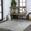 Tapis intérieur / extérieur noir / ivoire à rayures décalées Perrigo-286910312