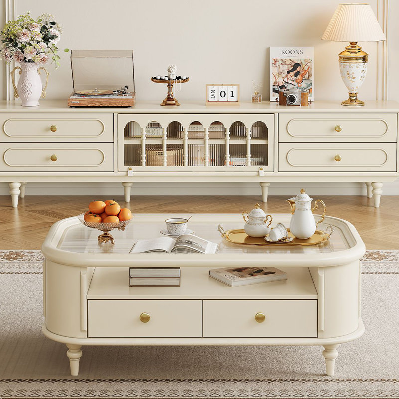 Table basse de style français, H 19,69 po x l 55,12 po x P 25,59 po
