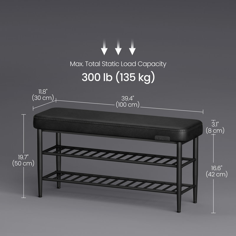Shoe Rack Bench Entryway, Black