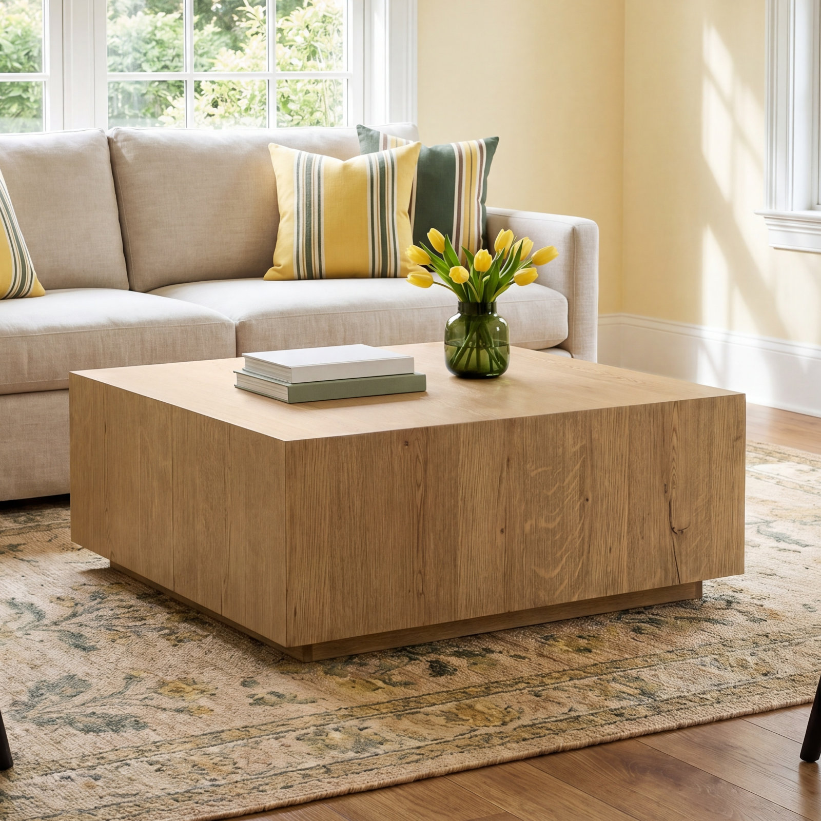 Taryn 42" Block Coffee Table, Natural