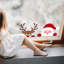 Peeking Santa and Rudolph Christmas Wall Sticker