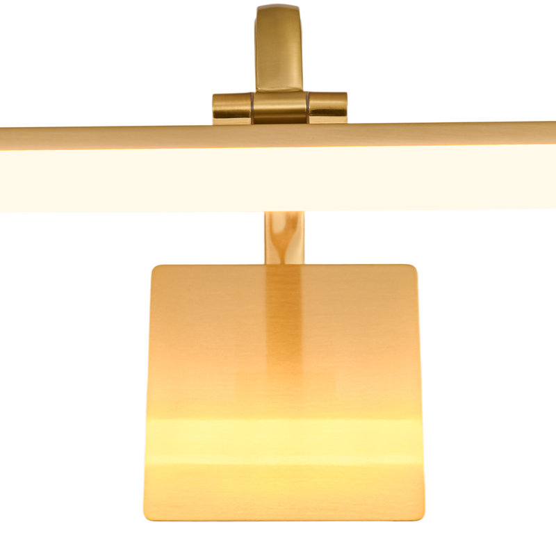 Barre de salle de bain à DEL Mekesha, 3000 K à 6000 K,  H 5,1 po x l 23,6 po x P 8,3 po, Brass Gold