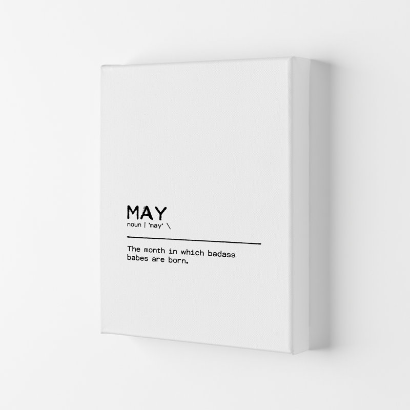 May Badass - Print, 42cm H x 29.7cm W x 4cm D, Wrapped Canvas