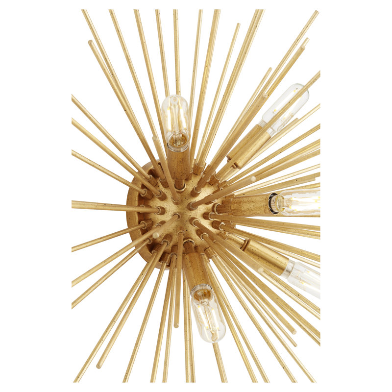Electra Starburst 5-Light Flush Mount in Gold Leaf