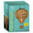 Wicker Hanging Solar Hot Air Balloon Lantern with Glass Panels and Metal Frame-125845214