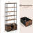 8-tier Bookshelf 79'' Freestanding Bookcase w/ 4 Fabric Drawers & Storage