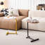 Brown Small Table For Living Room - Versatile Table, End Bedside With Slide Function Side Home Room, Bedroom Use