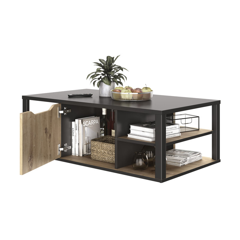 Jahileal Pedestal Coffee Table with Storage