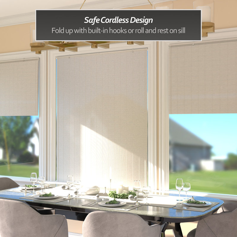 Bamboo Window Shade Blind - White, 48"W x 72"L