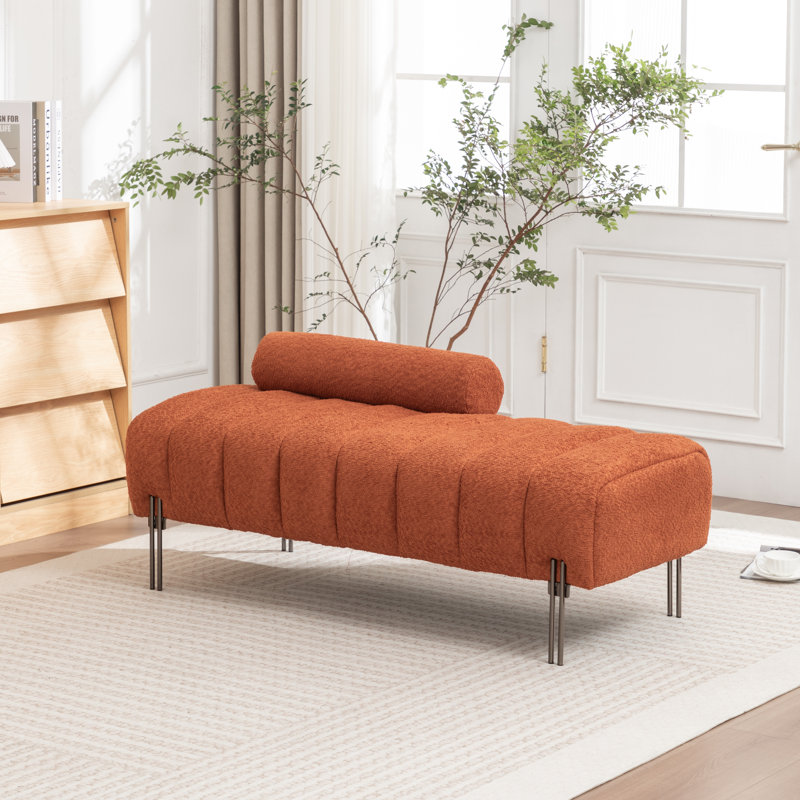 Banc de rembourrage de 52 po Ashyiah, Orange