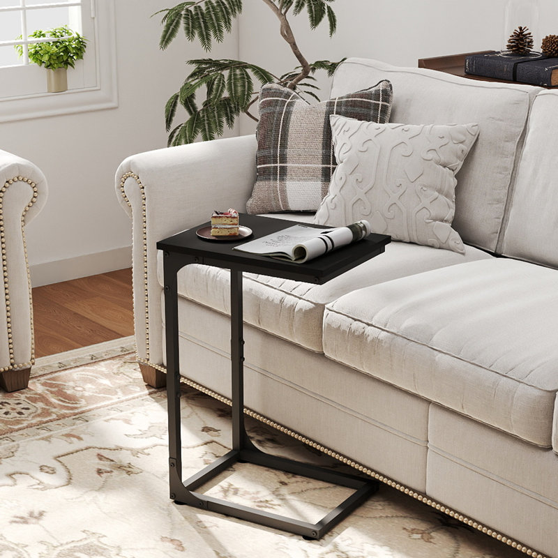 C-Shaped End Table, Black/Black, Individual