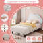 Upholstered Bed With Adjustable  Headboard Velvet-1161744628-1144834471