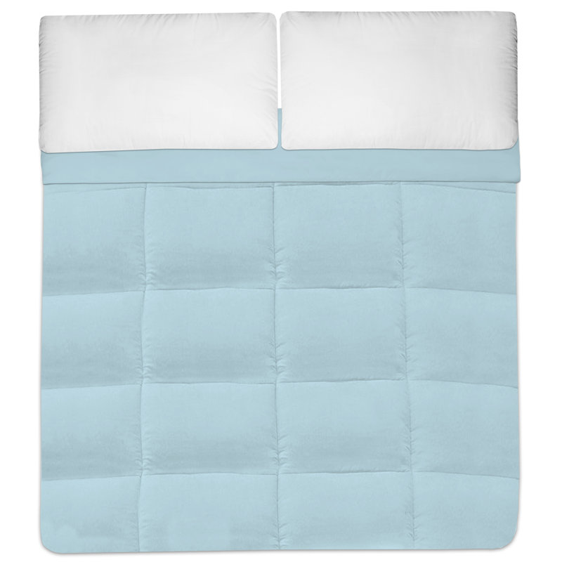 All Season Down Alternative Solid & Reversible Comforter, Full / Double Comforter, Light Blue