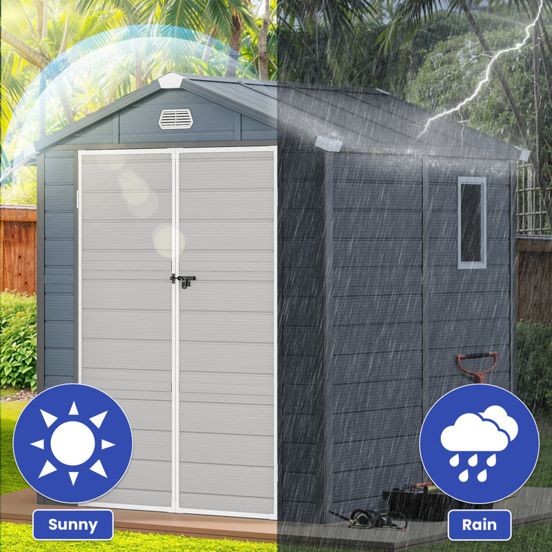 Resin Vertical Storage Shed, 86.20" H x 70.80" W x 70.80" D