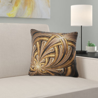Dark Orange Fractal Flower - Abstract Printed Pillow
